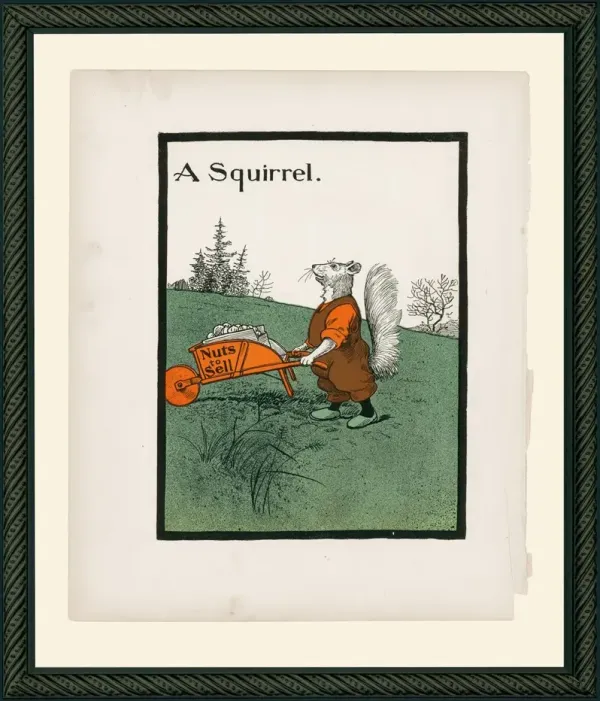 GB Squirrel Illustration Art Print, 13.5" x 11.5"