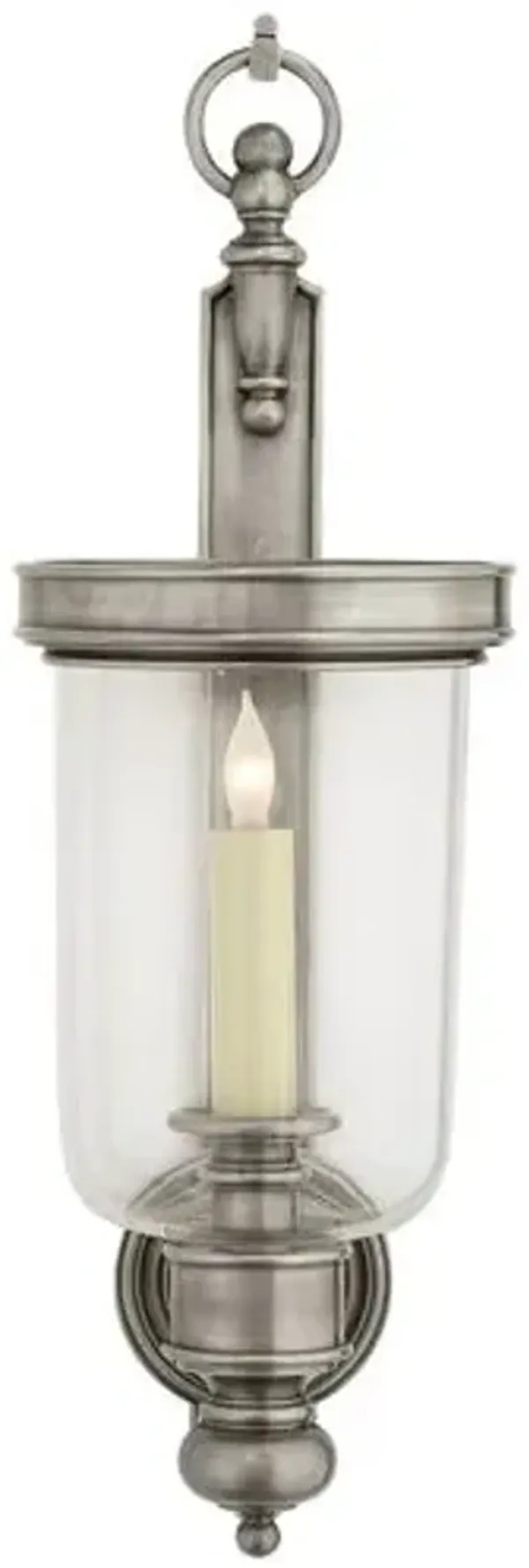 Visual Comfort - Georgian Small Hurricane Wall Sconce - Gray