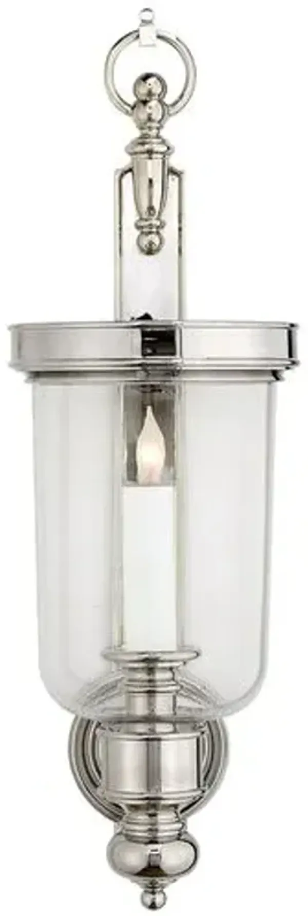 Visual Comfort - Georgian Small Hurricane Wall Sconce - Silver