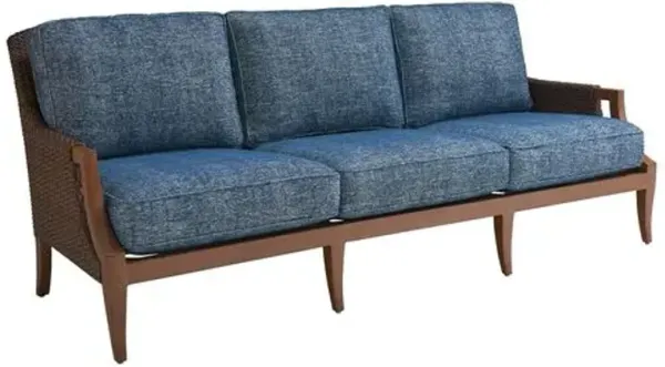 Harbor Isle Outdoor Aluminum/Wicker Sofa - Blue Sunbrella - Tommy Bahama