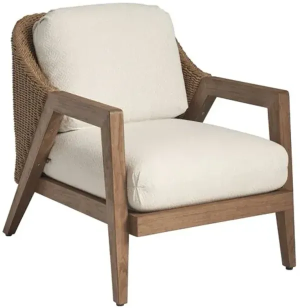 Isle Of Palms Outdoor Wicker/Teak Lounge Chair - Geometric - Tommy Bahama - White