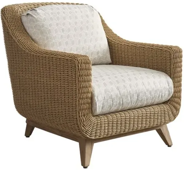 Isle Of Palms Outdoor Wicker/Teak Lounge Chair - Geometric - Tommy Bahama - Beige