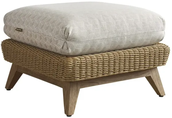 Isle Of Palms Outdoor Wicker/Teak Ottoman