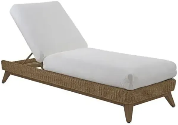 Isle Of Palms Outdoor Wicker/Teak Chaise Lounge - Textured White/Ivory - Tommy Bahama - Comfortable, Sturdy, Stylish
