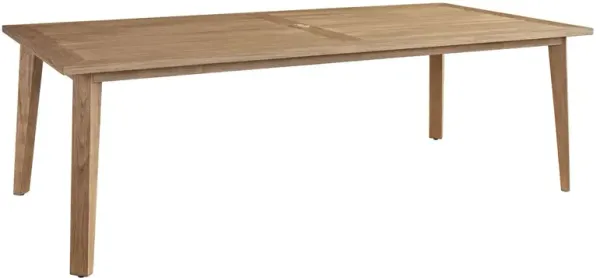 Isle Of Palms Outdoor Teak Rectangular Dining Table, Light Mocha