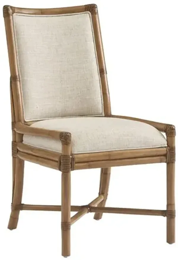 Oceanside Rattan Side Chair - White/Ivory - Tommy Bahama