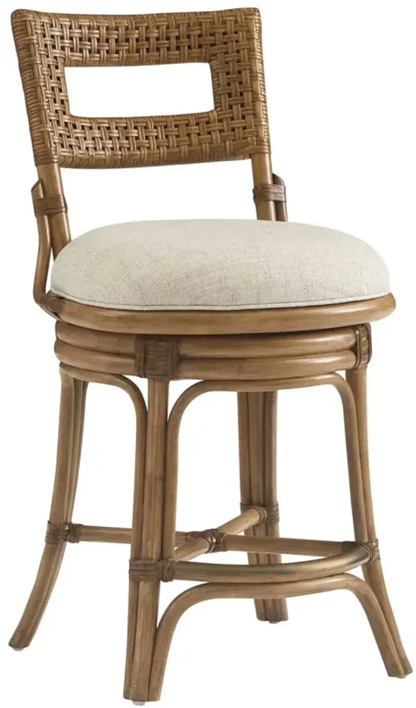 Bay Harbour Rattan Swivel Counter Stool - Sunwashed Linen - Tommy Bahama