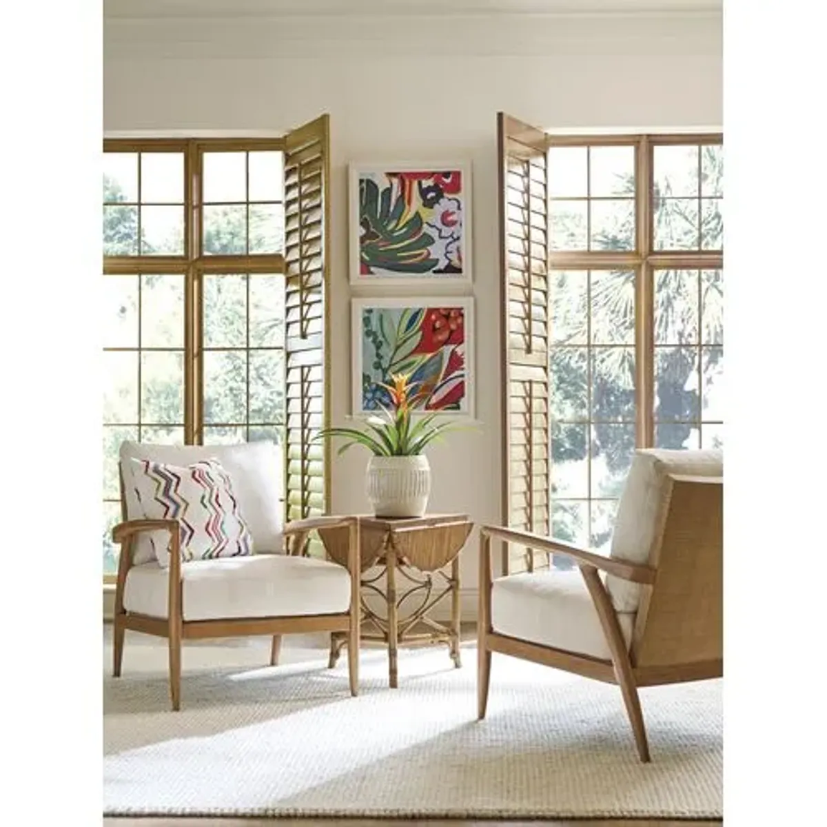 Palm Island Drop Leaf Accent Table - Sunwashed - Tommy Bahama - Brown - 24Hx28Wx28D in