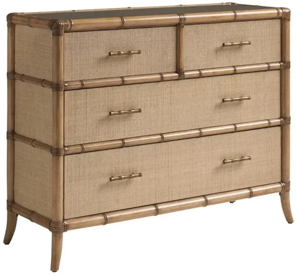 Dolphin Cay 4-Drawer Woven Raffia Hall Chest, Sunwashed