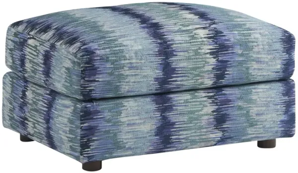 Granville Ottoman, Textured Blue/Aqua