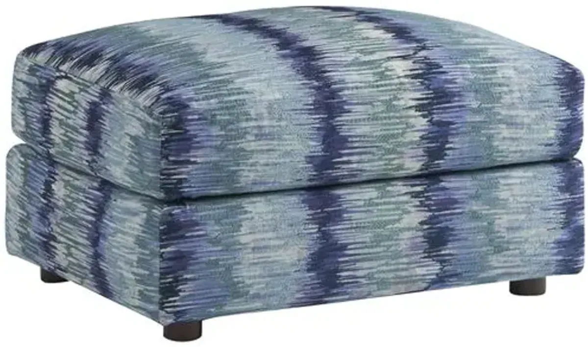Granville Ottoman - Textured Blue/Aqua - Tommy Bahama