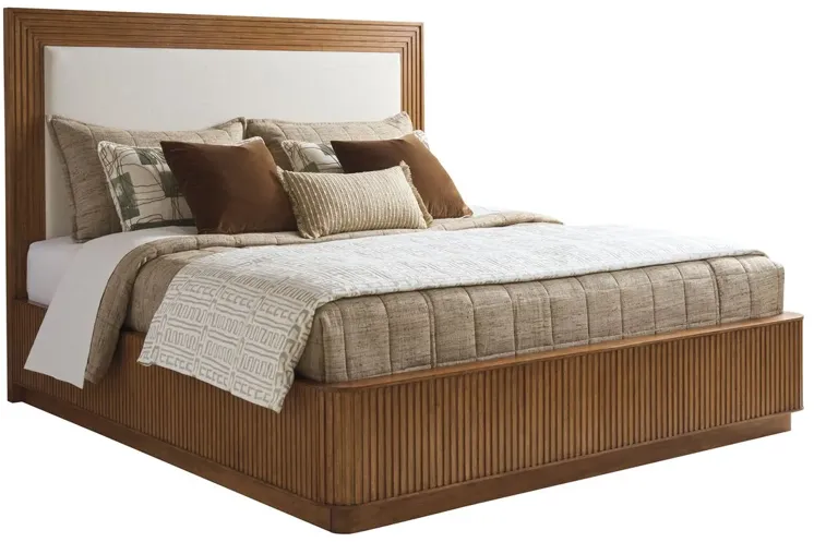 Pendry Upholstered Panel Bed, Sierra Tan/White/Ivory