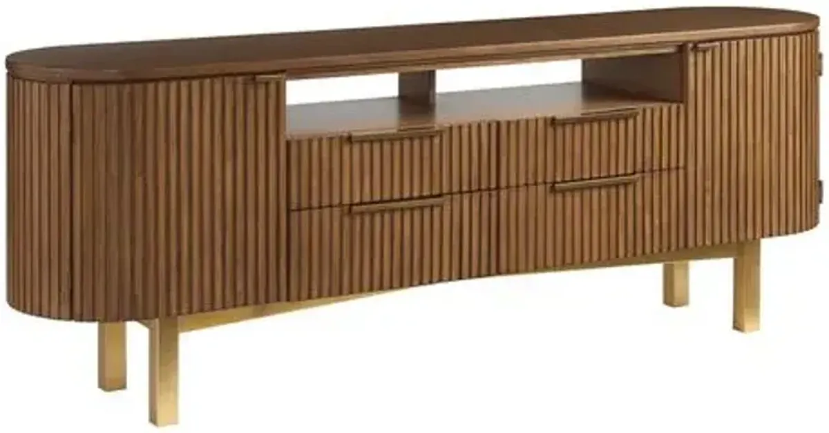 Crescent Bay Media Console - Sierra Tan - Lexington - Gold