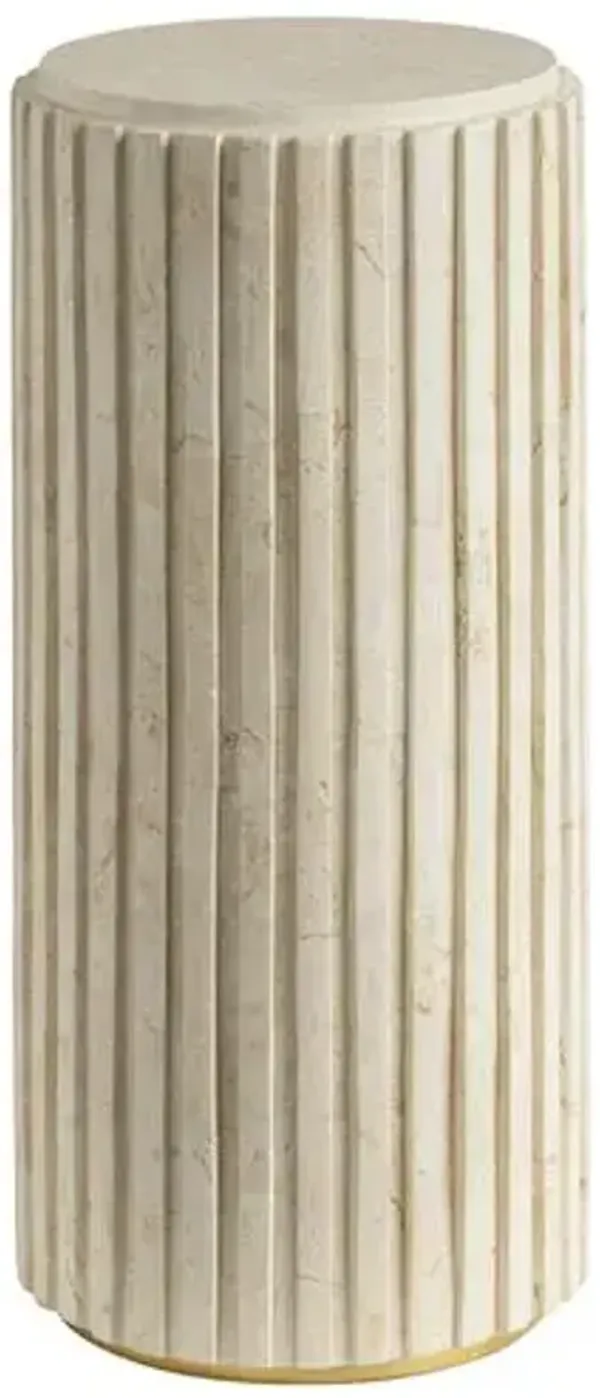 Culver Chairside Table - Satin Gold/Cream - Lexington