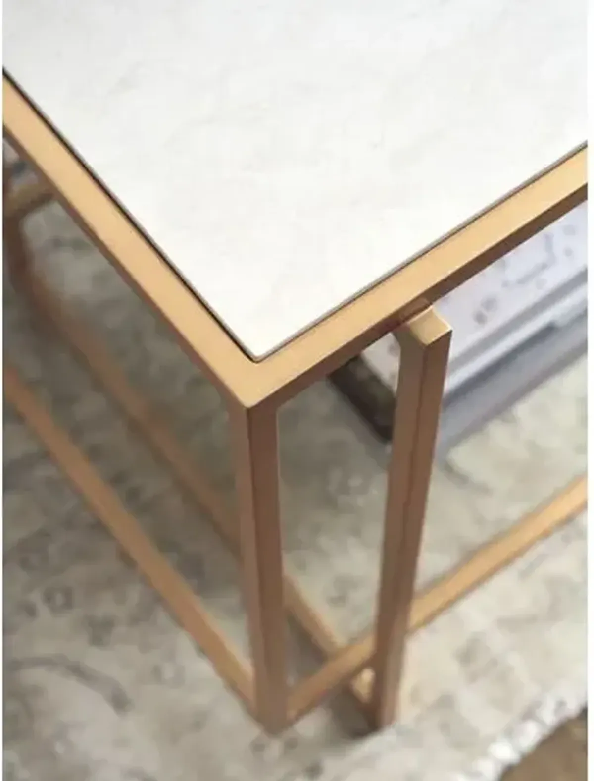 Pinnacle End Table - Satin Gold/Cream - Lexington