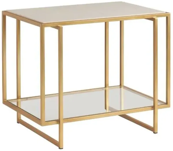 Pinnacle End Table - Satin Gold/Cream - Lexington