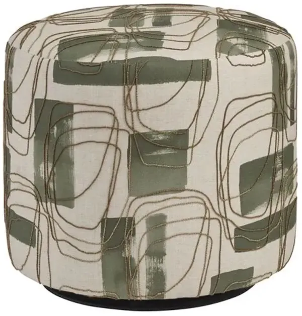 Three Arch Swivel Ottoman - Large Pattern - Lexington - Green