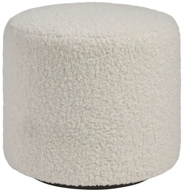 Three Arch Swivel Ottoman, Black/White/Ivory