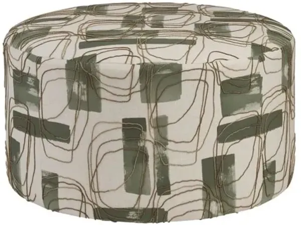 Rendova Ottoman - Large Pattern Green - Lexington