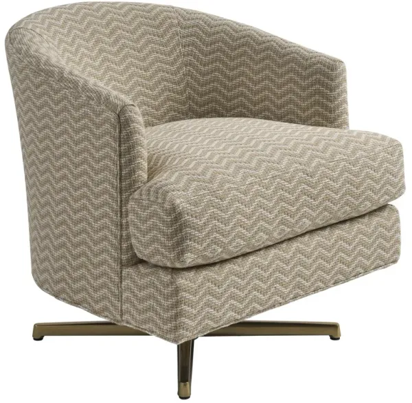 Graves Swivel Chair, Geometric Beige/Tan