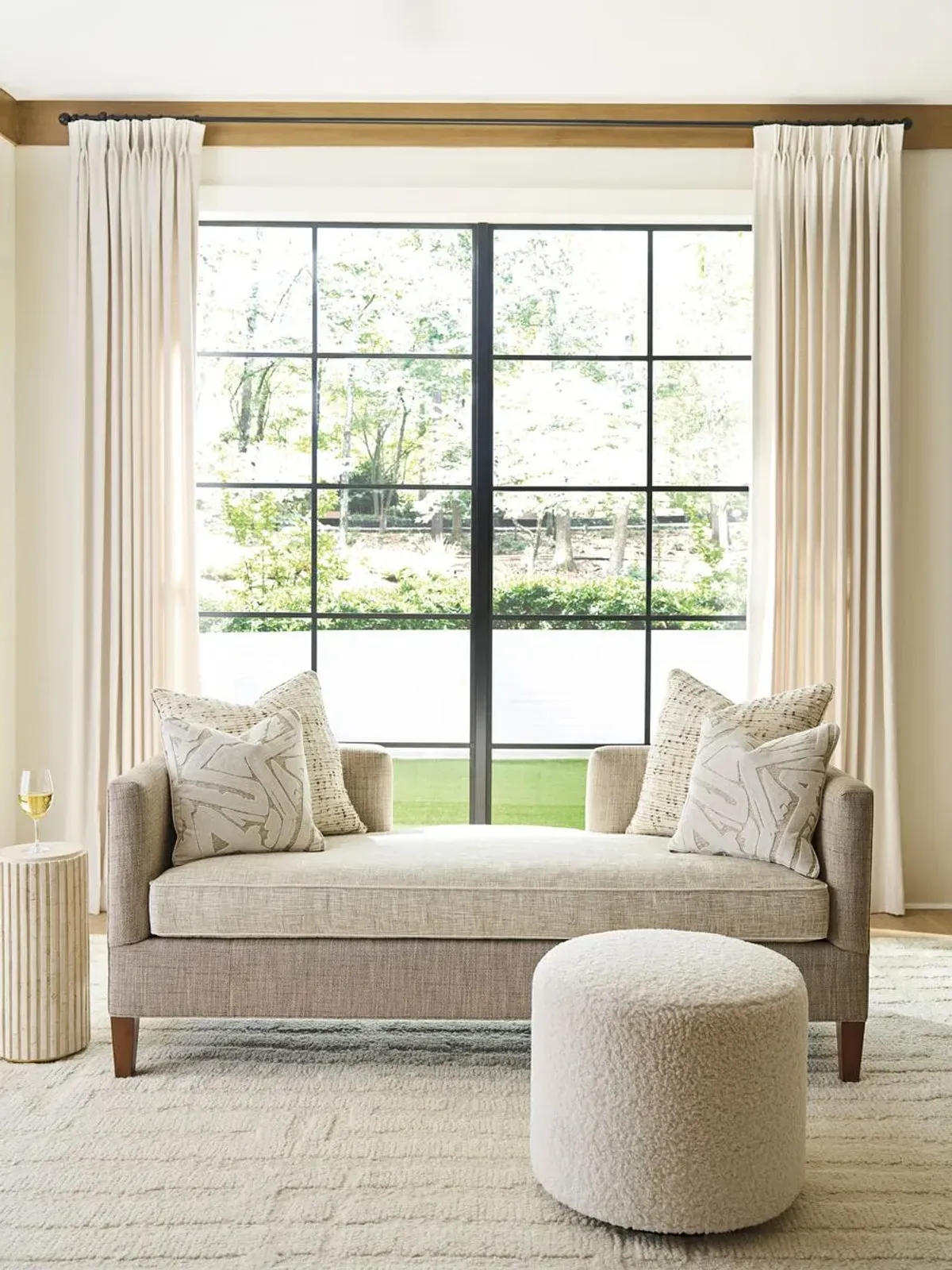 Sebastian Settee, Textured Beige/Tan