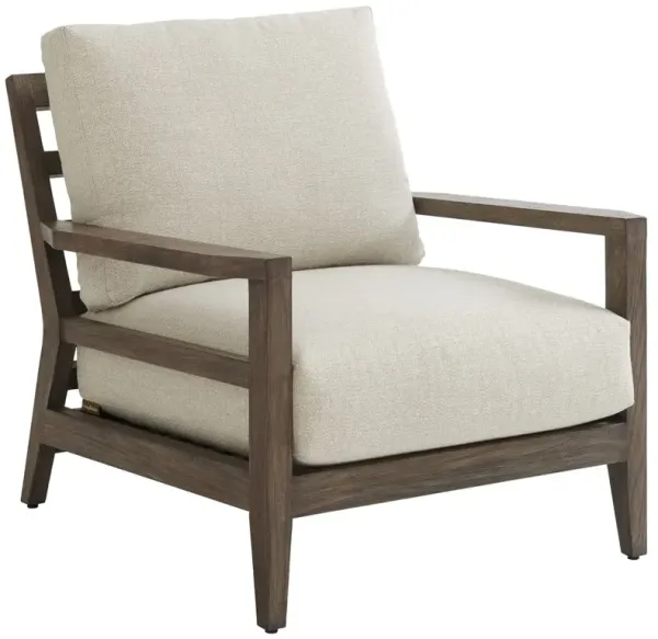 La Jolla Outdoor Teak Occasional Chair, Textured Beige/Tan