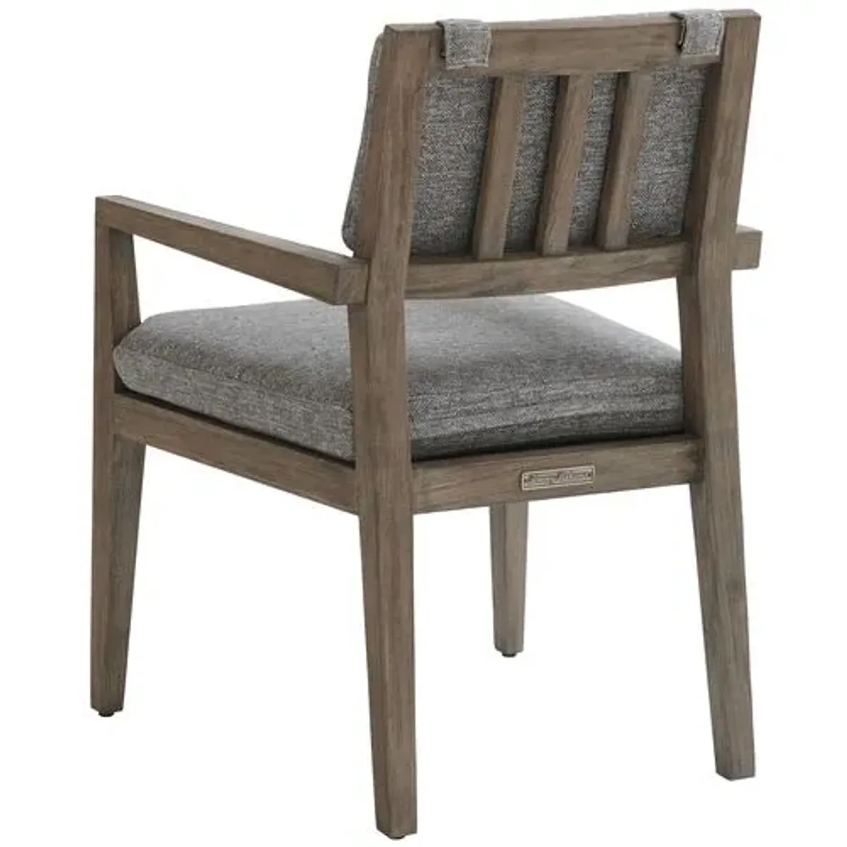 La Jolla Outdoor Teak Dining Armchair - Light Brown/Gray Sunbrella - Tommy Bahama