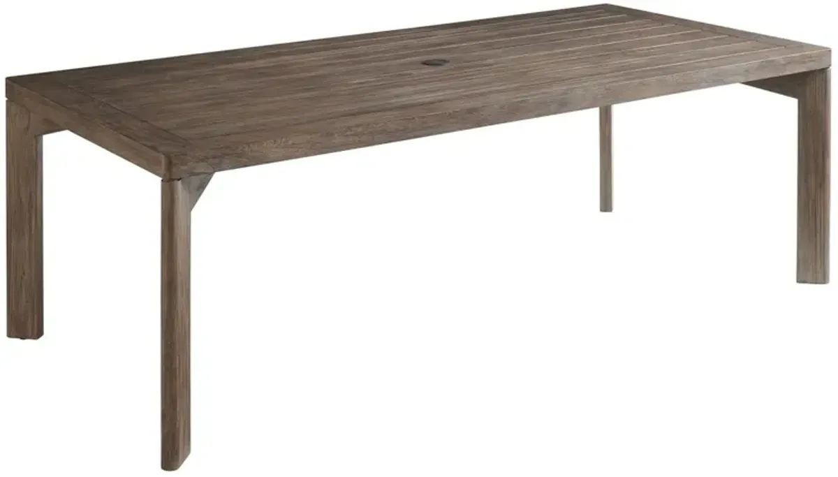 La Jolla 88" Outdoor Teak Rectangular Dining Table, Light Brown