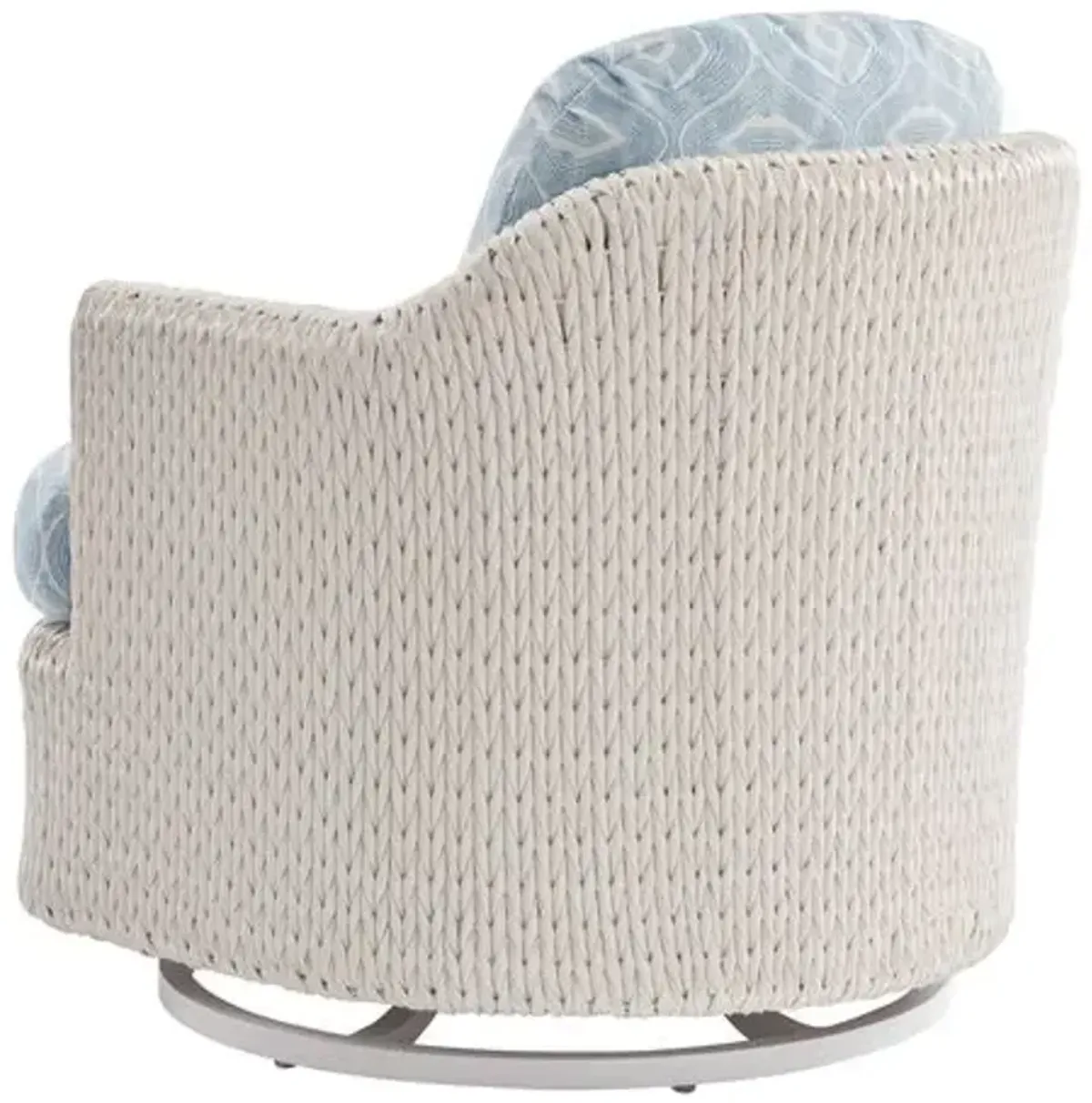Ocean Breeze Promenade Outdoor Occasional Swivel Chair - White/Global Blue - Tommy Bahama