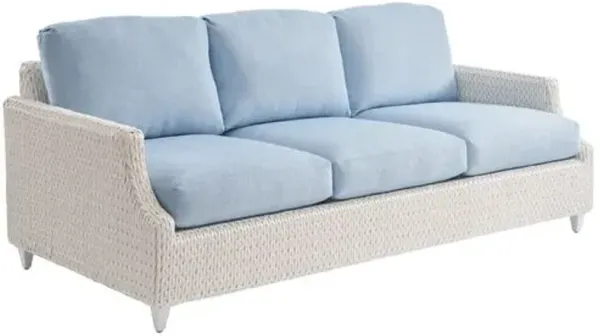 Ocean Breeze Promenade Outdoor Aluminum/Wicker Sofa - White/Blue/Aqua - Tommy Bahama