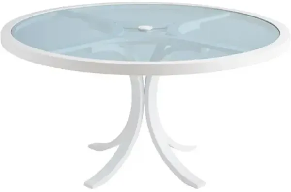 Ocean Breeze Promenade Outdoor 56" Aluminum Round Dining Table - White/Blue - Tommy Bahama