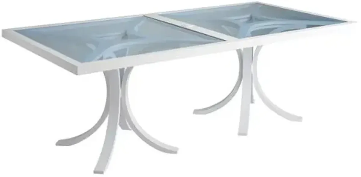 Ocean Breeze Promenade 88" Outdoor Aluminum Rectangular Dining Table - White/Blue - Tommy Bahama