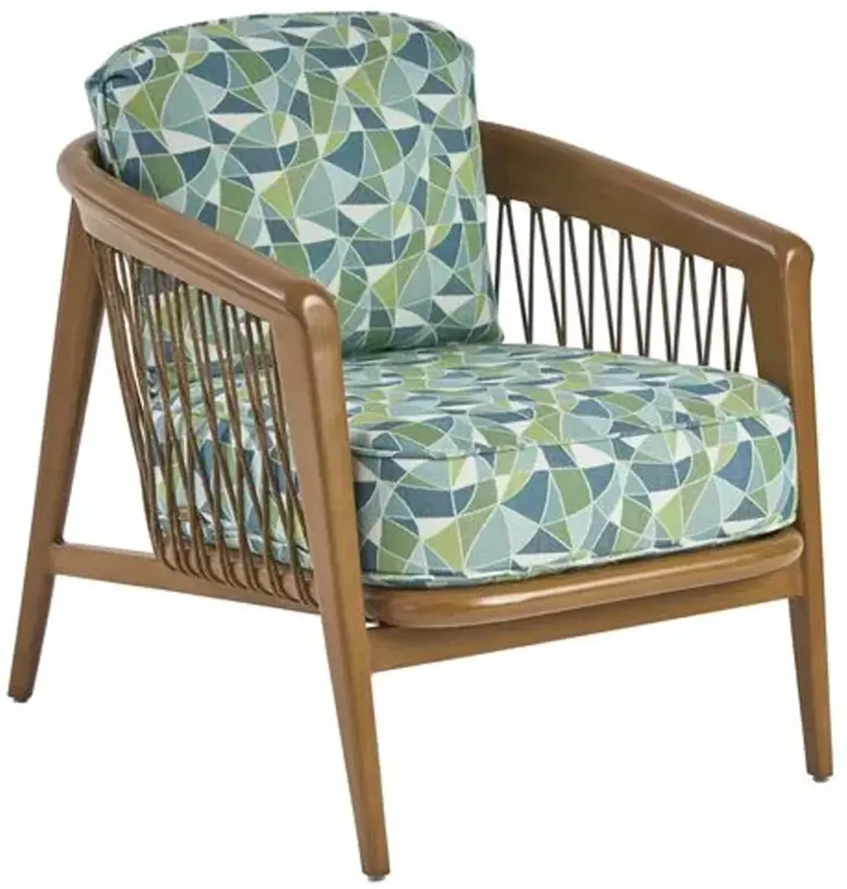 Palm Desert Poolside Outdoor Teak Occasional Chair - Geometric - Tommy Bahama - Green