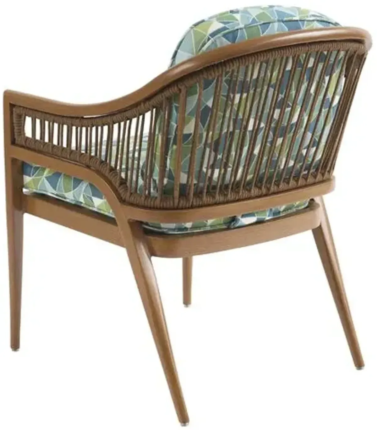 Palm Desert Poolside Outdoor Teak Dining Armchair - Geometric - Tommy Bahama - Green