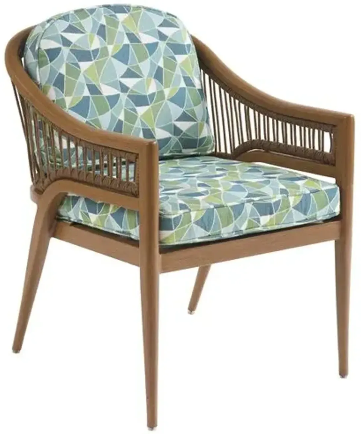 Palm Desert Poolside Outdoor Teak Dining Armchair - Geometric - Tommy Bahama - Green