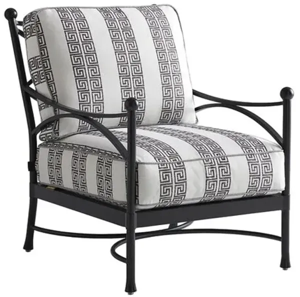 Pavlova Outdoor Aluminum Chair - Black/Gray Geometric - Tommy Bahama