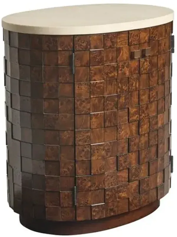 Morella Oval Nightstand - Brown/Beige - Lexington