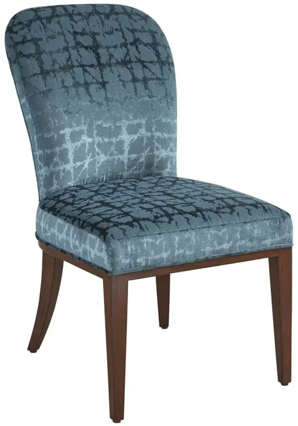 Lambeth Upholstered Side Chair, Geometric Blue/Aqua