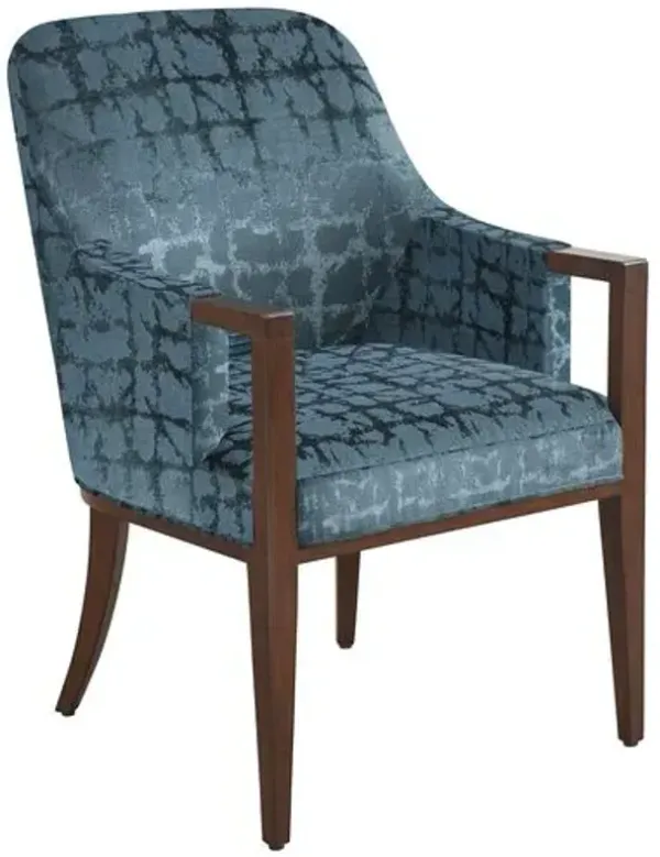 Lambeth Upholstered Arm Chair - Geometric Blue/Aqua - Lexington