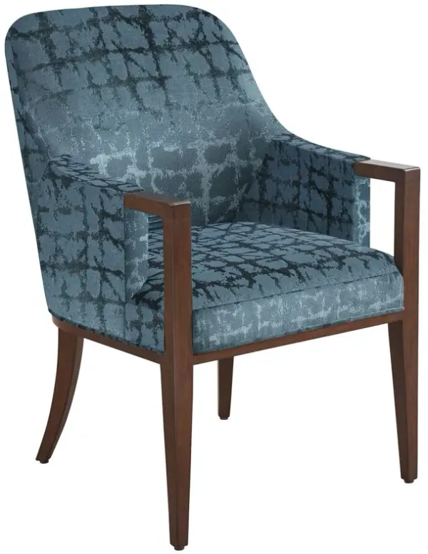 Lambeth Upholstered Arm Chair, Geometric Blue/Aqua