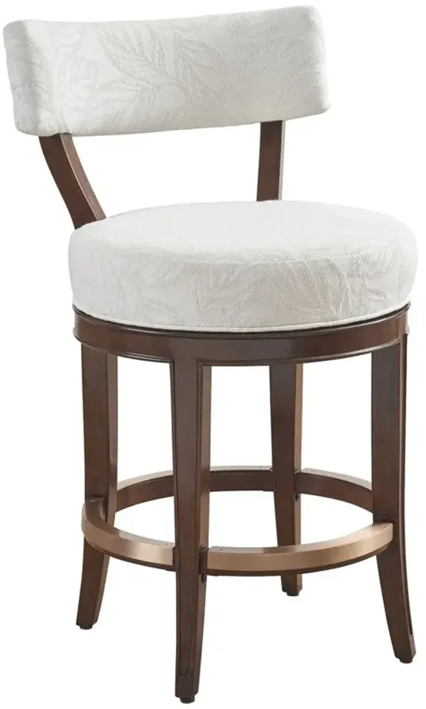 Giles Upholstered Swivel Counter Stool, Brown, Rose Gold