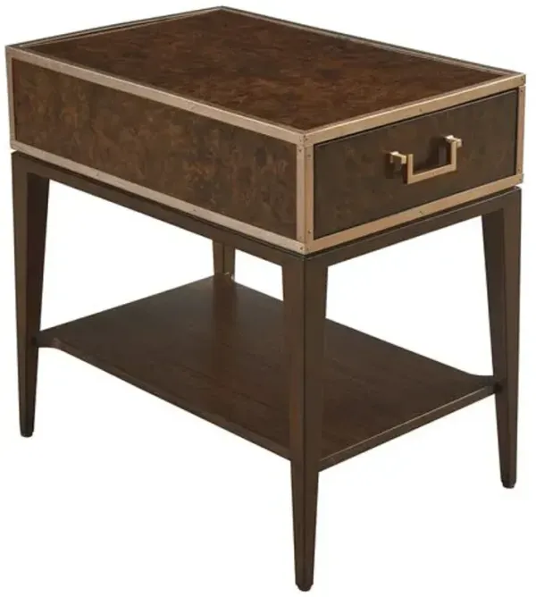 Shelton Box On Stand End Table - Brown with Rose Gold trim - Lexington