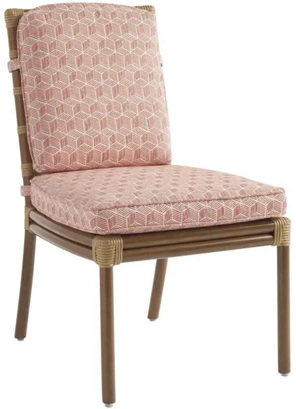 Sandpiper Bay Outdoor Aluminum Dining Side Chair, Geometric Red/Pink