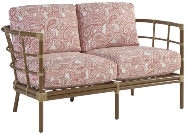 Sandpiper Bay Outdoor Aluminum Love Seat, Paisley Red/Pink