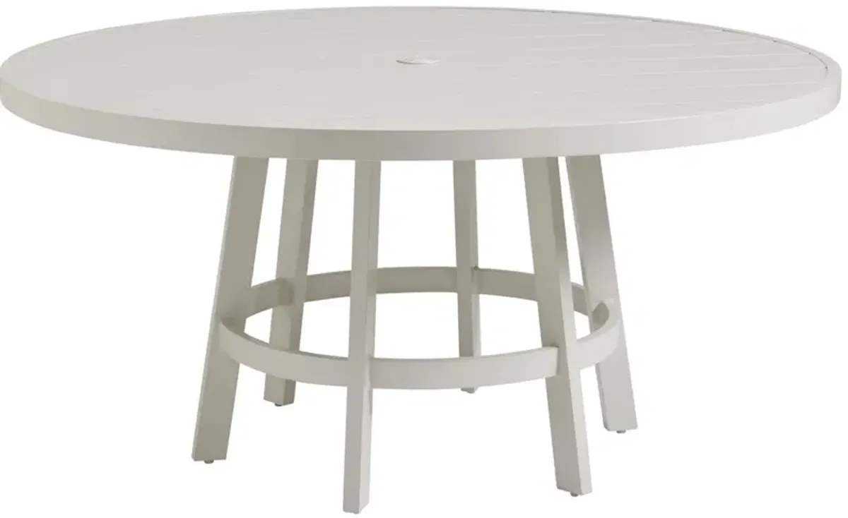 Seabrook Outdoor 60" Aluminum Round Dining Table, Ivory