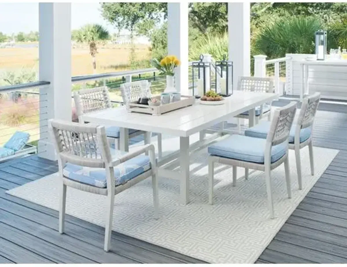 Seabrook Outdoor 88" Aluminum Rectangular Dining Table - Ivory - Tommy Bahama