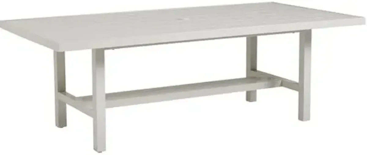 Seabrook Outdoor 88" Aluminum Rectangular Dining Table - Ivory - Tommy Bahama