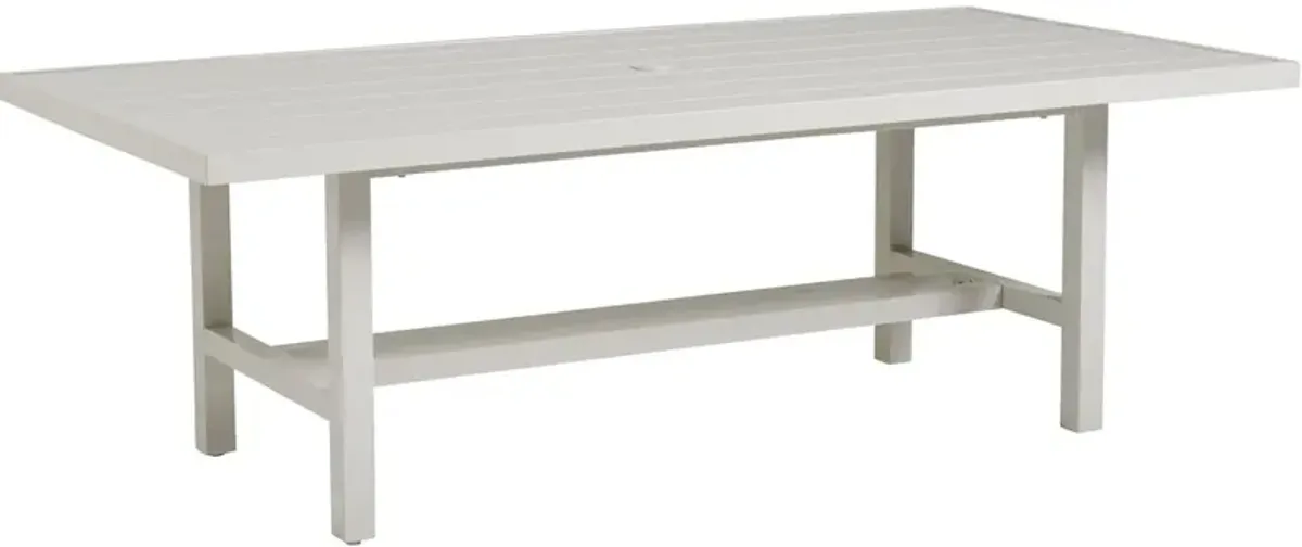 Seabrook Outdoor 88" Aluminum Rectangular Dining Table, Ivory