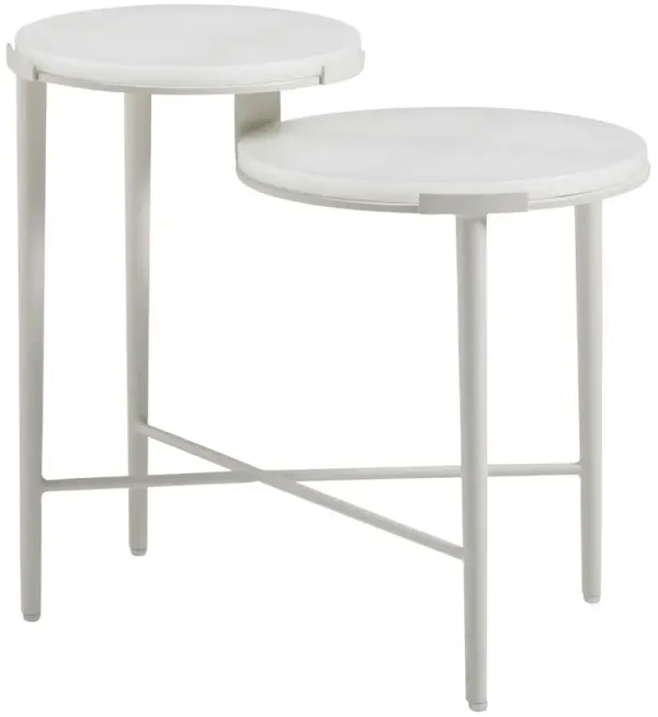 Seabrook Outdoor Aluminum Tiered End Table, White