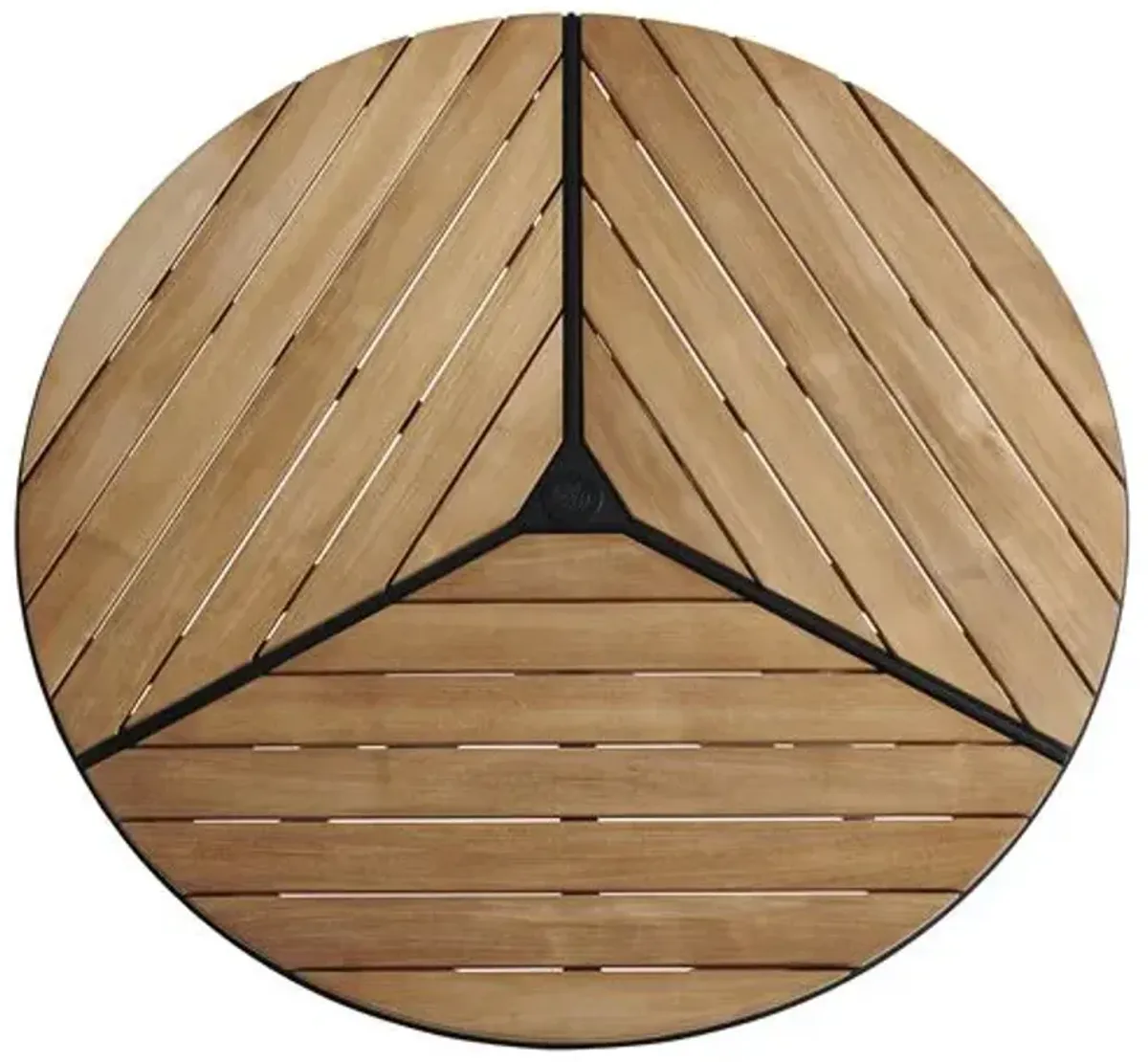 South Beach Outdoor Aluminum/Teak Round Dining Table - Graphite/Natural - Tommy Bahama